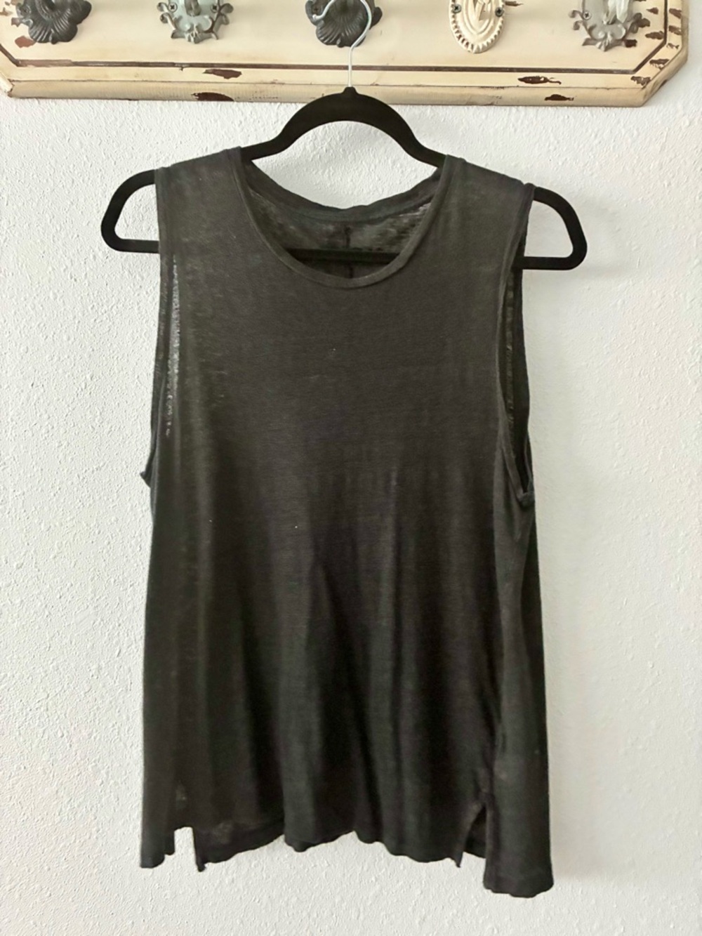 rag & bone Black Sheer Muscle Tank
